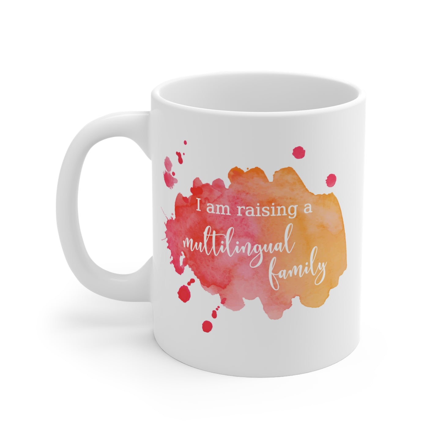 Can I Pick Your Booger? Funny Multilingual Family Mug in Peach, Canadian made