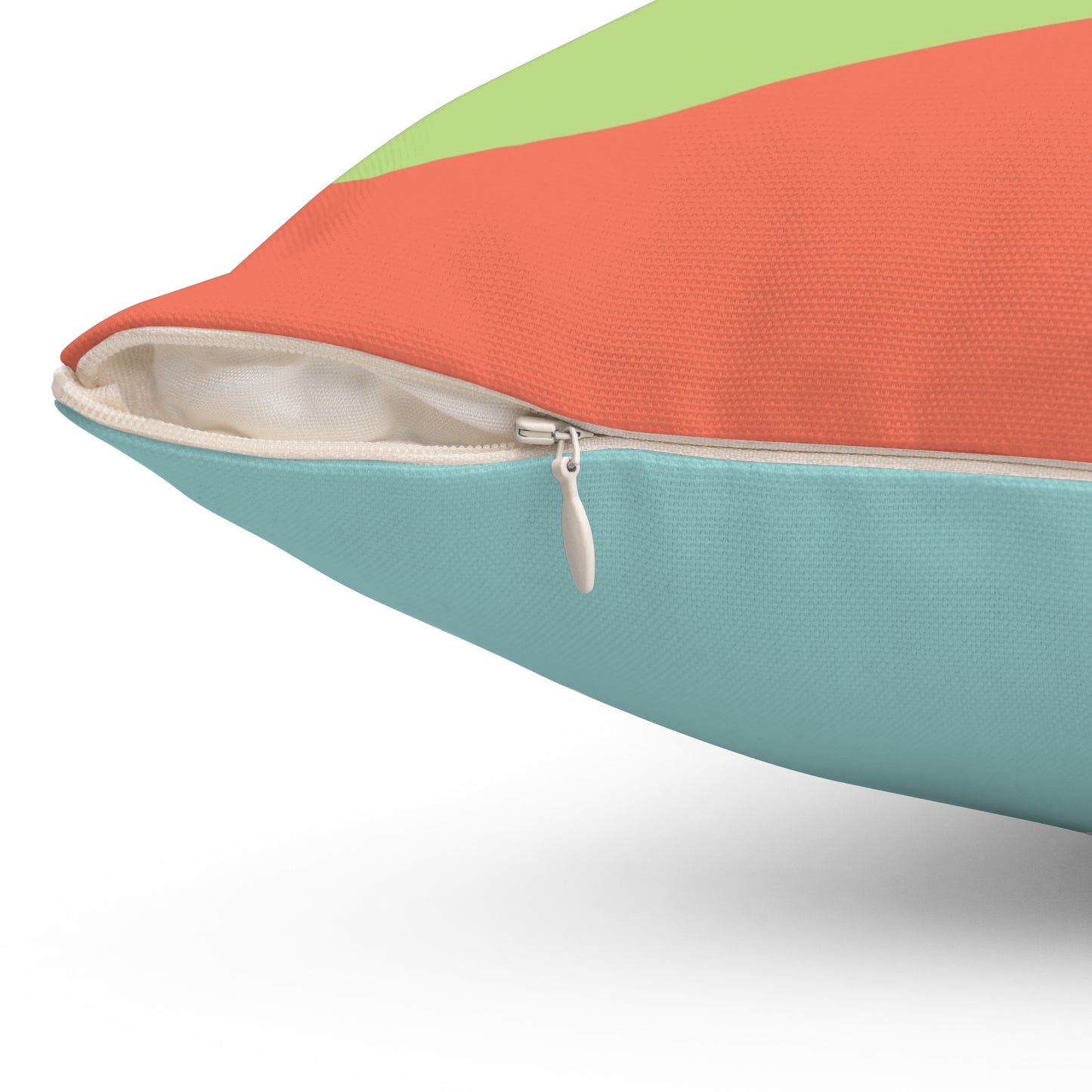 Square Pillow - Forest 感恩 Throw Pillow with Solid Mint Blue Back