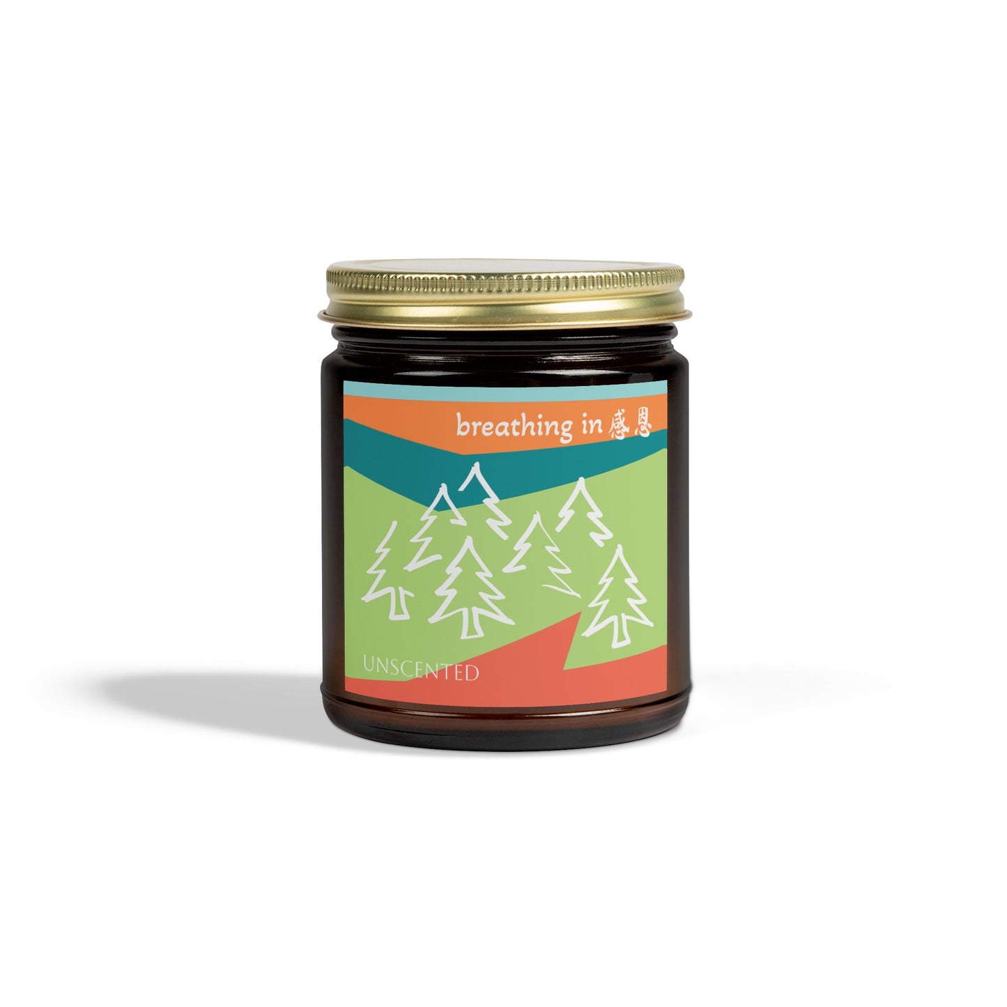 Unscented Candles - Breathing In 感恩 Forest Motif Eco-Friendly Candle (4oz, 9oz)