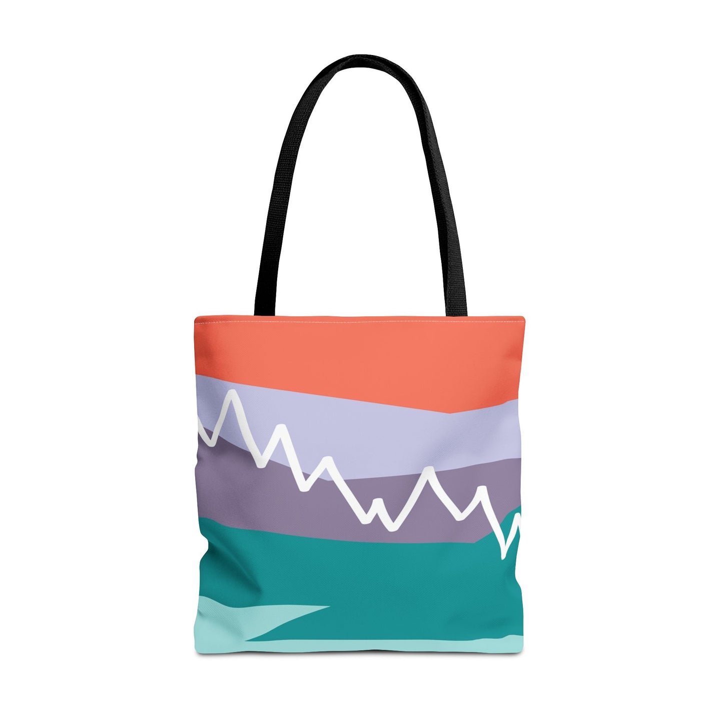 Tote Bag - Mountain 感恩 Everyday Carry Bag with Solid Chalk Purple Back