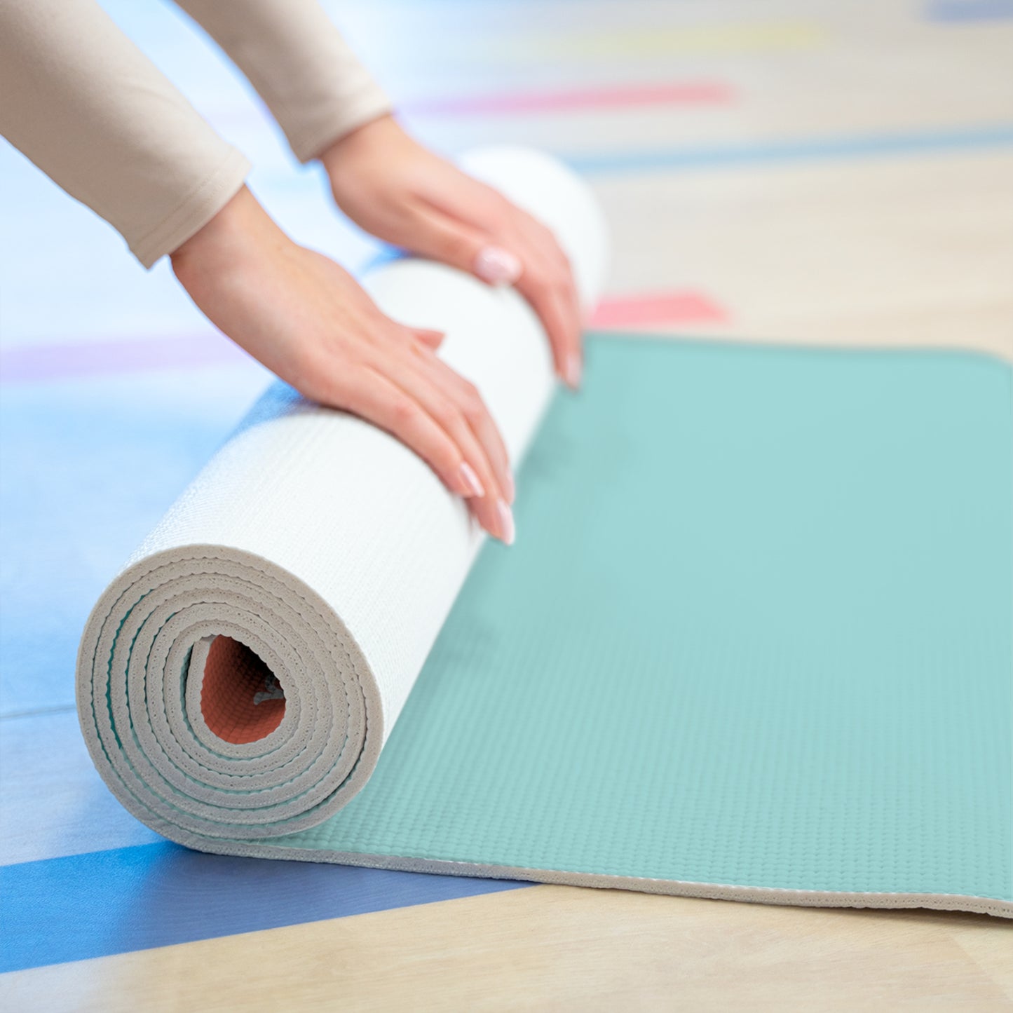 Yoga Mat - Hand Illustrated Colour Block Mountain 感恩 Motif