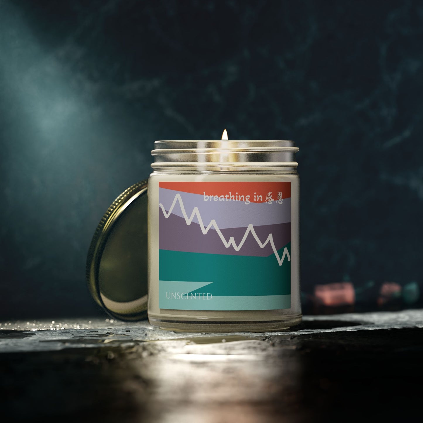 Unscented Candles - Breathing In 感恩 Mountain Motif Eco-Friendly Candle (4oz, 9oz)