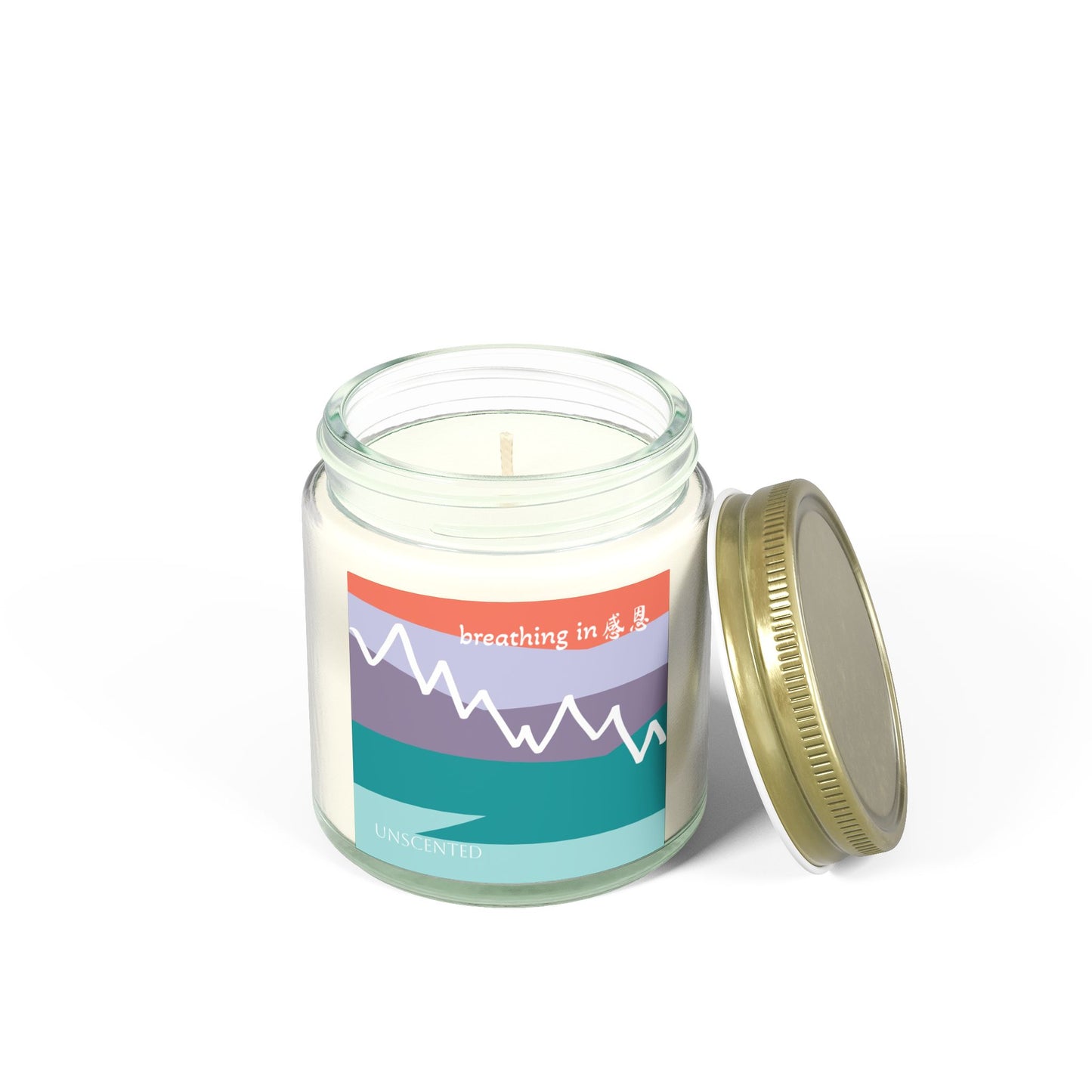 Unscented Candles - Breathing In 感恩 Mountain Motif Eco-Friendly Candle (4oz, 9oz)