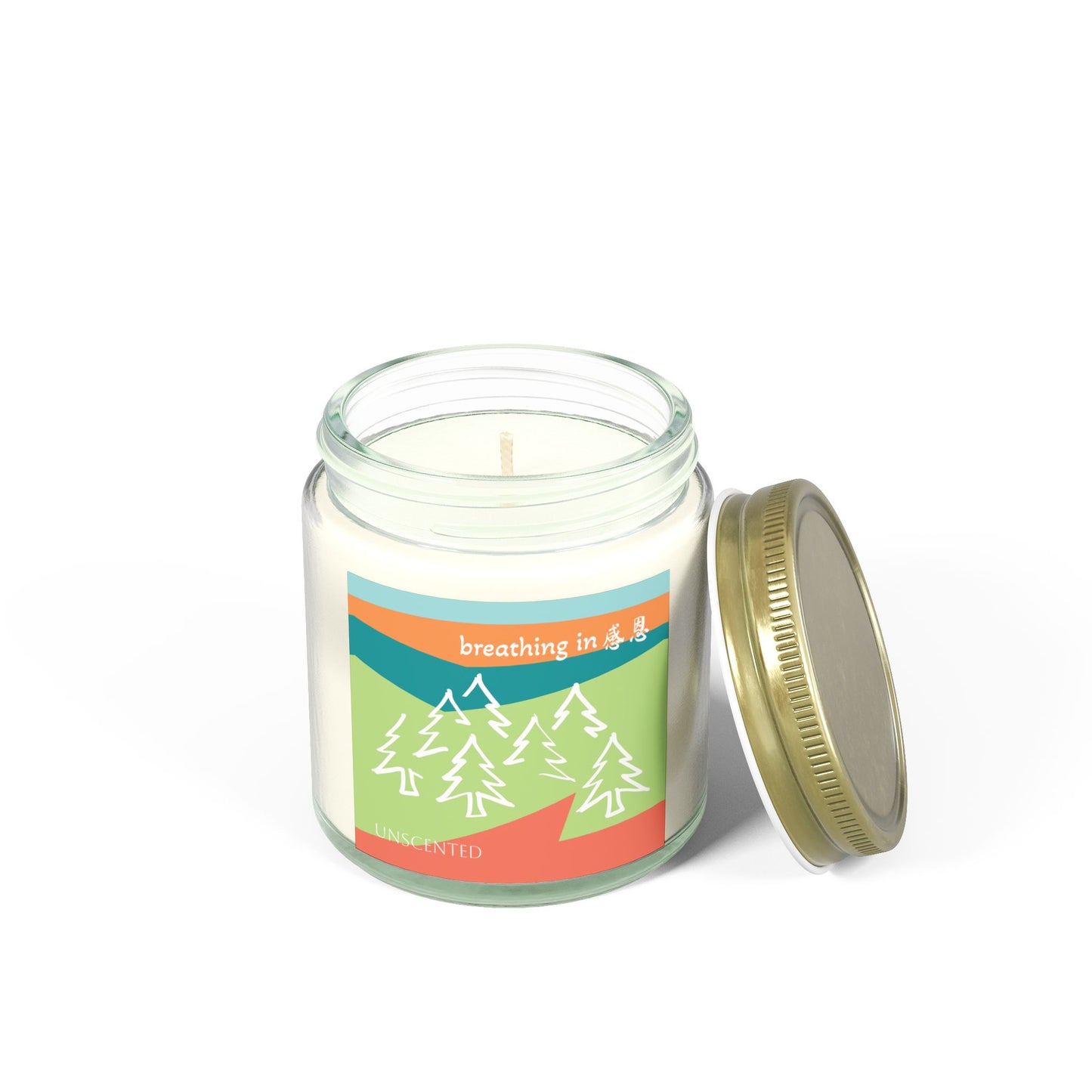 Unscented Candles - Breathing In 感恩 Forest Motif Eco-Friendly Candle (4oz, 9oz)