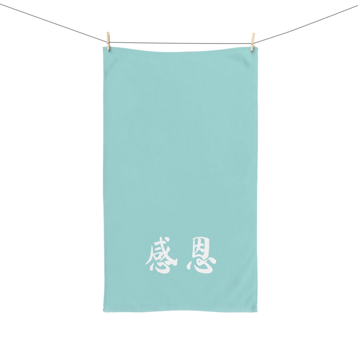 Hand Towel - Mint Blue Coloured 感恩 Design