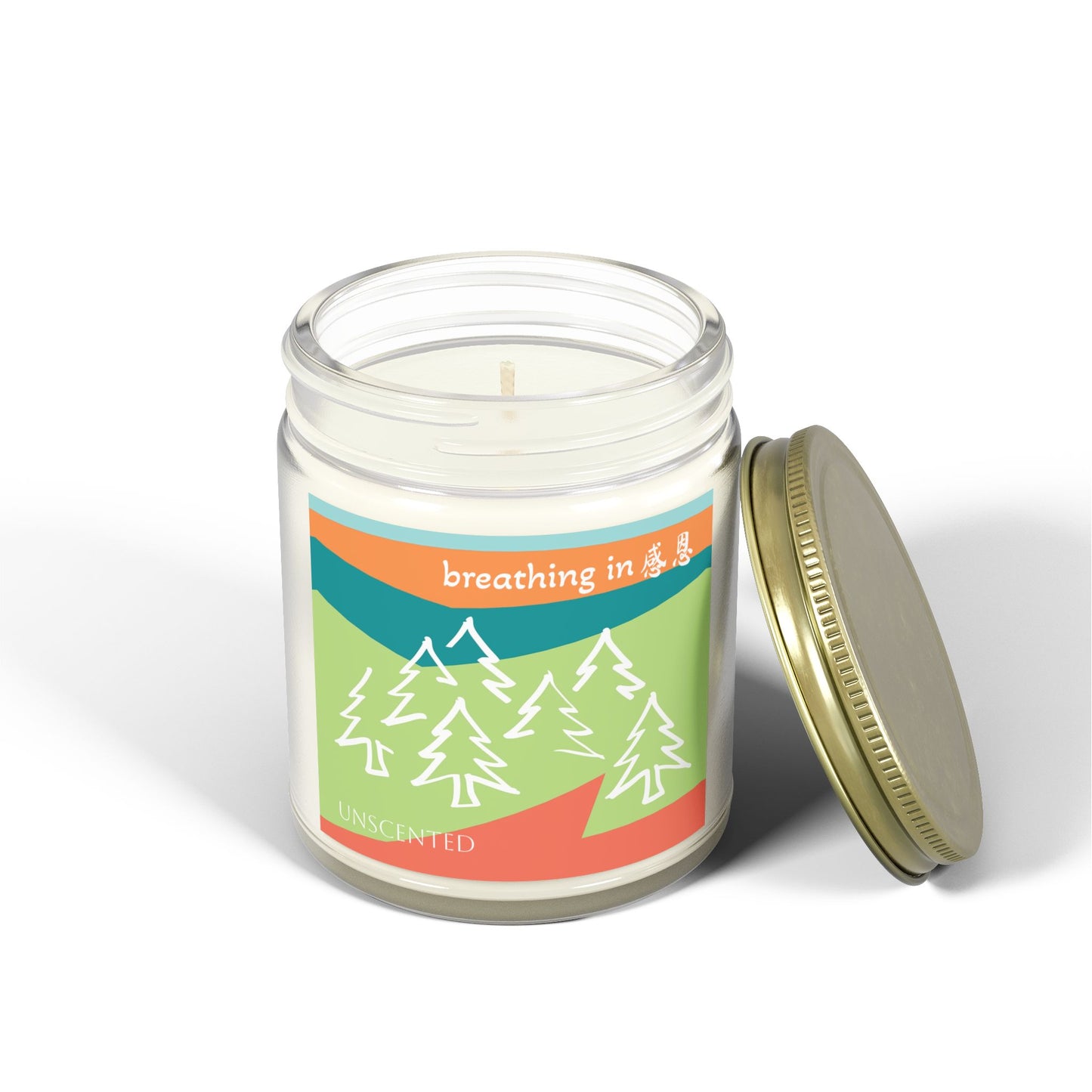 Unscented Candles - Breathing In 感恩 Forest Motif Eco-Friendly Candle (4oz, 9oz)