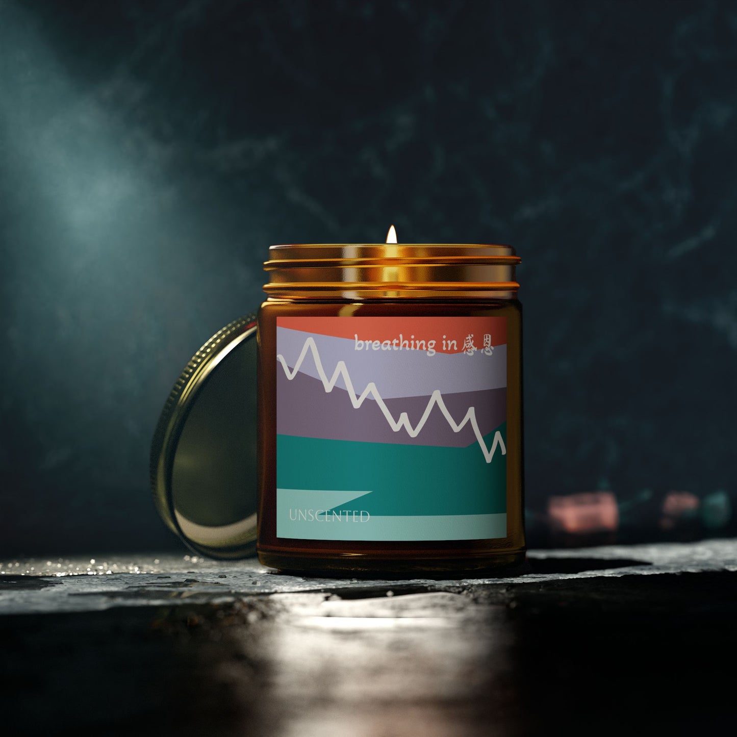 Unscented Candles - Breathing In 感恩 Mountain Motif Eco-Friendly Candle (4oz, 9oz)