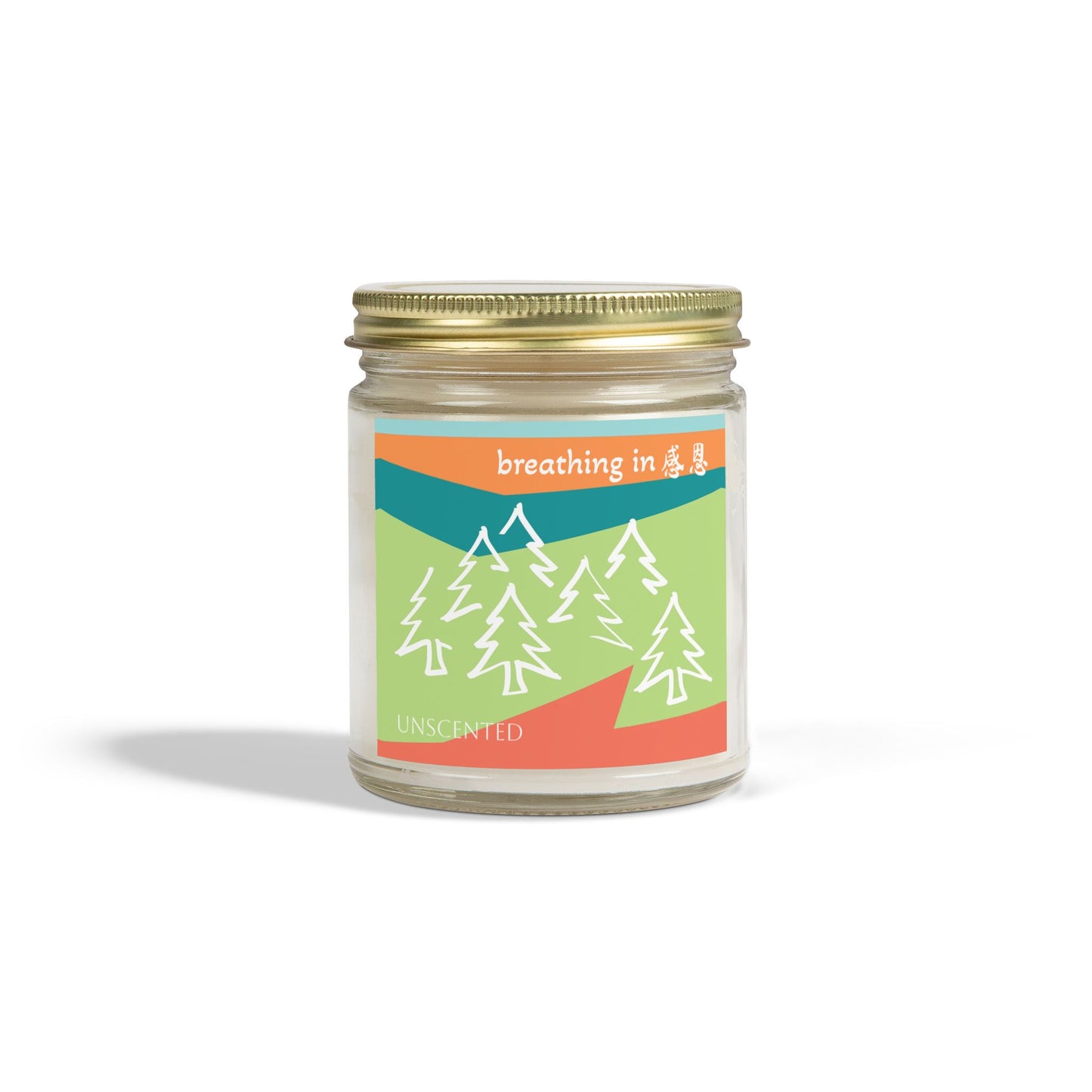 Unscented Candles - Breathing In 感恩 Forest Motif Eco-Friendly Candle (4oz, 9oz)