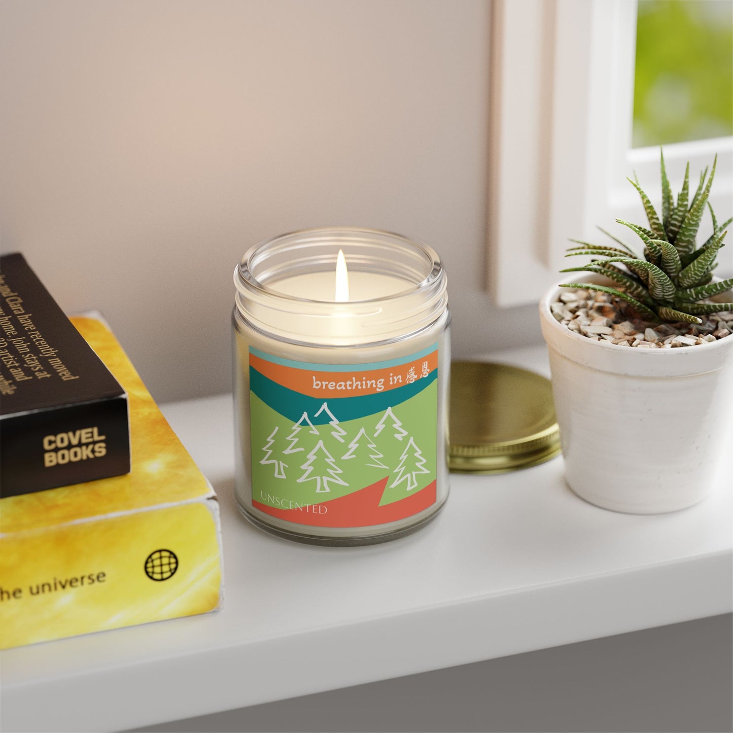 Unscented Candles - Breathing In 感恩 Forest Motif Eco-Friendly Candle (4oz, 9oz)