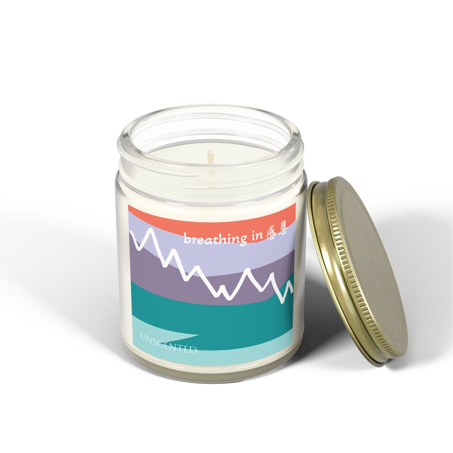 Unscented Candles - Breathing In 感恩 Mountain Motif Eco-Friendly Candle (4oz, 9oz)