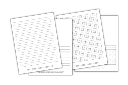 Interlined Handwriting & Character Practice Exercise Book Style Digital Download